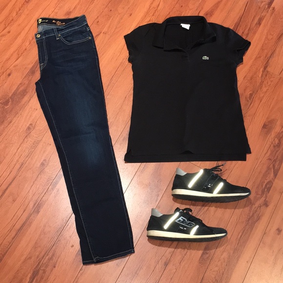 Lacoste Tops - Lacoste Black polo shirt women’s size 8